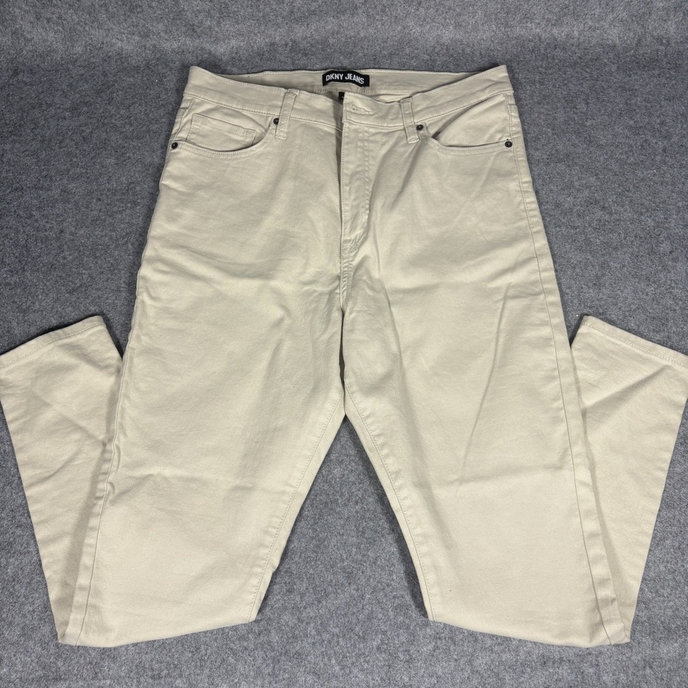 DKNY Jeans Essex‎ High Rise Skinny Pants 12/31 Beige Sand Stretch Denim